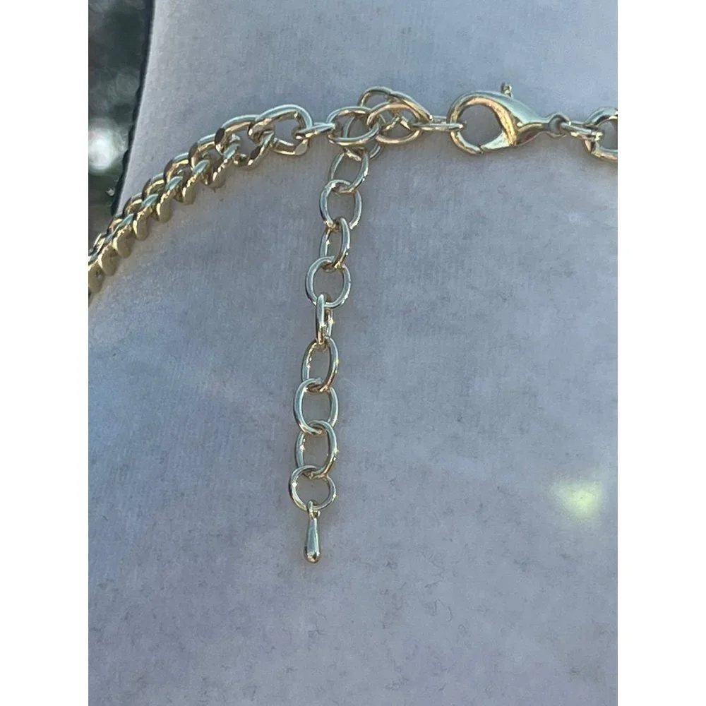 Gold-tone Crystal Statement Necklace -- 18
